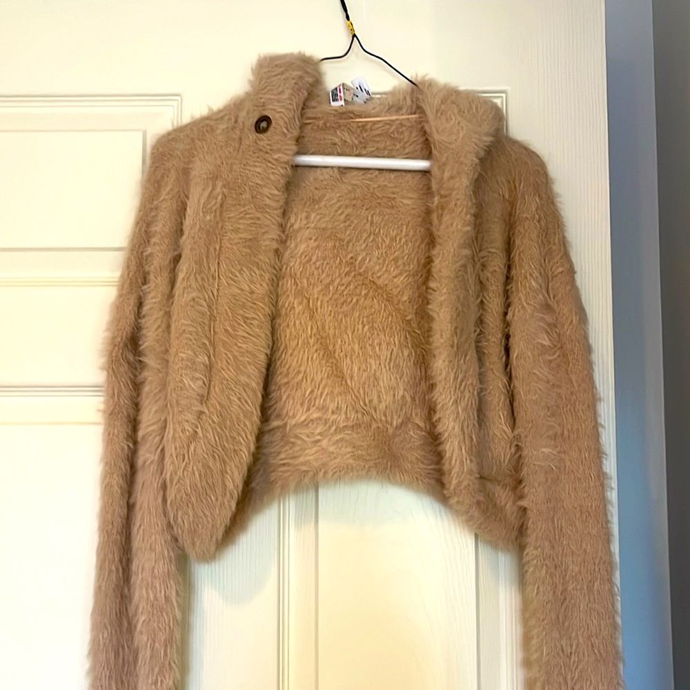 Free People Furry Hoodie. Size small used